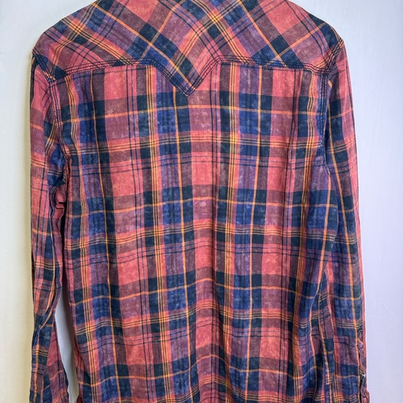 BKE Men's Plaid Shirt - Red and Blue - Picture 5 of 10